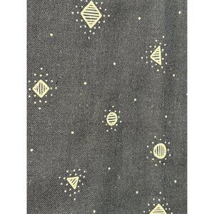 Black Cotton Fat Quarter Fabric 18x22" with Geometric Gold Accents Quilting & Cr